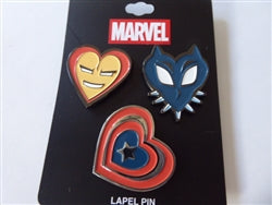 Disney Trading Pin Marvel Avengers Trio Heart Enamel Pin Set