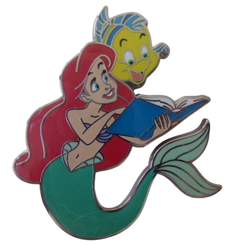 Ariel and Flounder- Reading a Book - Little Mermaid