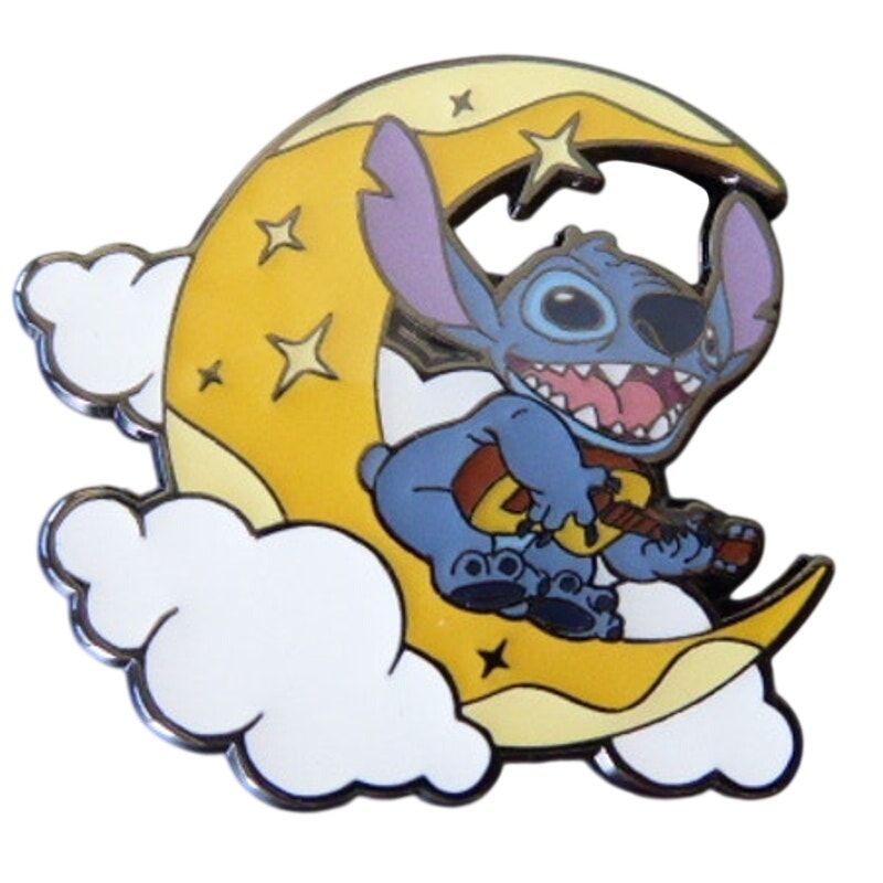 LFLY Stitch Sitting on a Crescent Moon Playing Ukulele